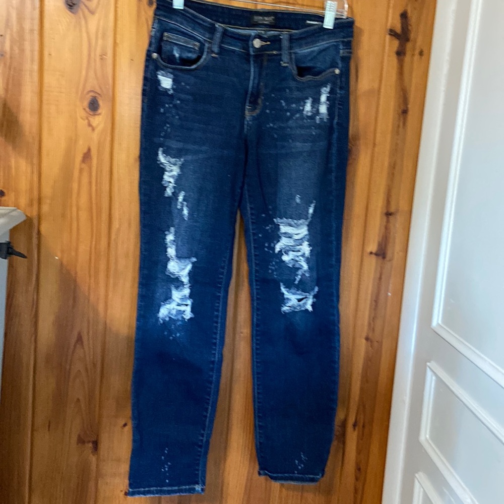 Judy Blue Distressed/Bleach Splattered Boyfriend Jeans